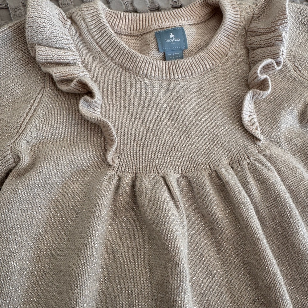 GAP Cream Kids Ruffle Sweater - Picture 2 of 6